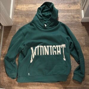 Green Hoodie with Bold Midnight Graphic